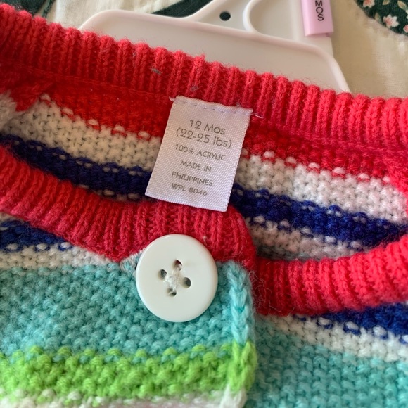 Infant Short-Sleeve Button-Up Cardigan, Size 12 months - Picture 3 of 4